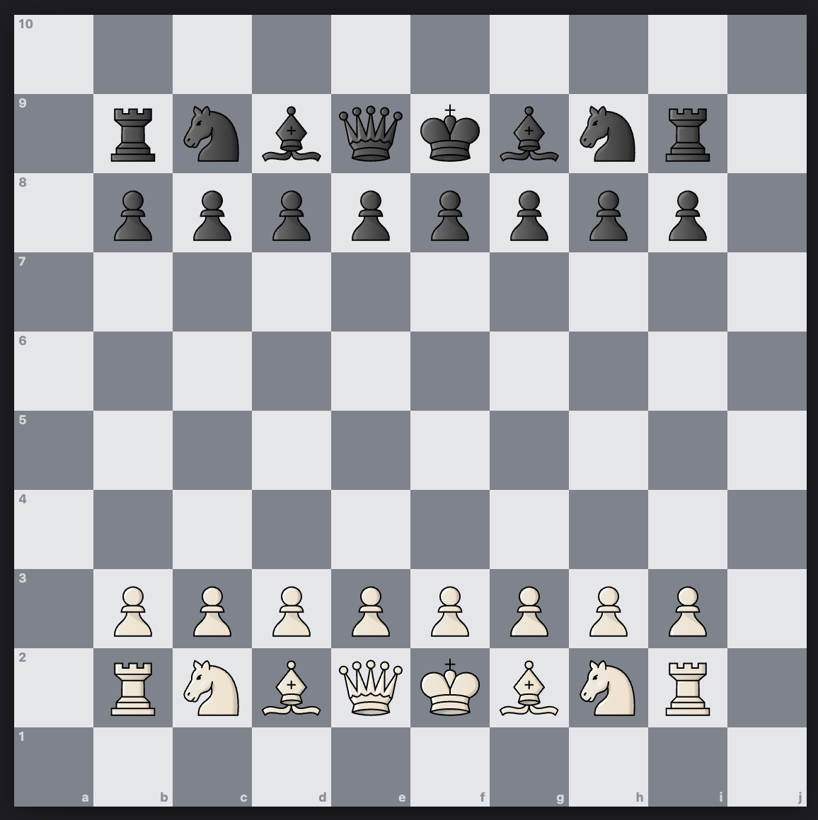 Border Chess game in progress